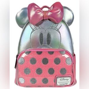 Loungefly Mini Backpack - Disney Minnie Mouse, Platinum and Pink
